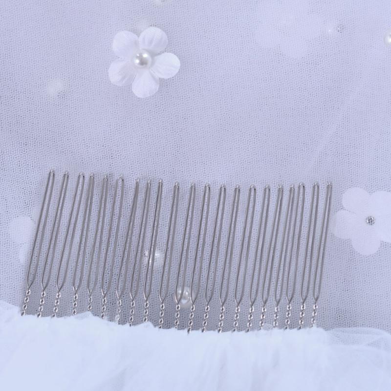 Elegant 2 Tiered Bridal Veils with Flower Studs Perfect For Wedding Ceremony And Bride PhotoShoots Occasion