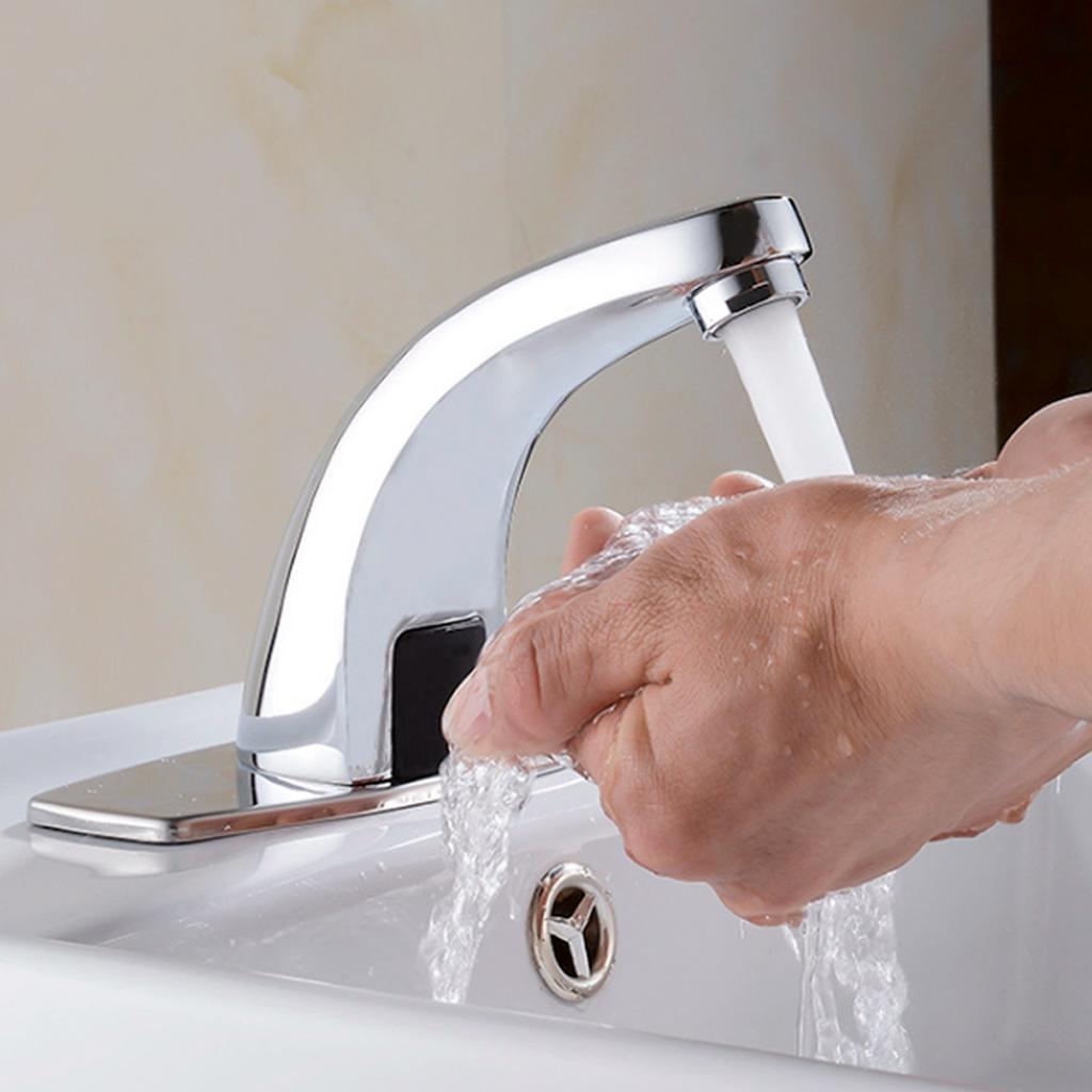 G1/2in Automatic Sensor Faucet Single Water Inlet Water Tap with Control Box for Home Use