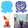 Silicone Resin Coaster Molds Holographic Cup Mat Epoxy Mold DIY Rose Flower Home Ornament Drink Mat Mold Craft Tool