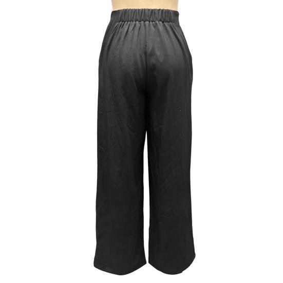 Women Suit Pants High Waist Straight-Leg Wide-Leg OL Commuter Style Casual