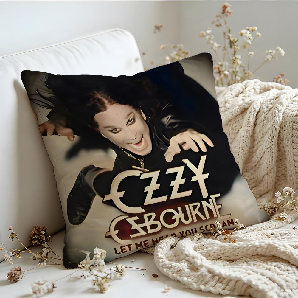 Cushion Cover Linen SkinFriendly Soft Decorative Case for Sofa Home Decor OOzzy Osbourne band lead singer Pillow cover