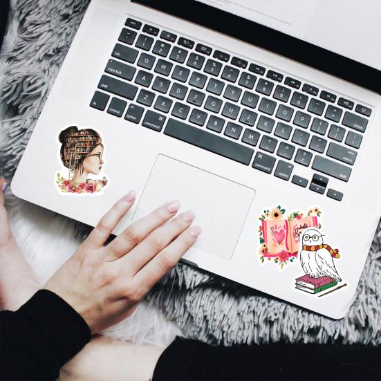 50Pcs Stationery Sticker Waterproof Vibrant Designs Love Reading Book Pattern Stickers for Kids Teens Adults
