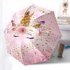 1PC Unicorn Flowers Umbrella-8-Rib Reinforced, Automatic Open, Lightweight & Durable, Fashion Accessory for Outdoor, Beach L0401