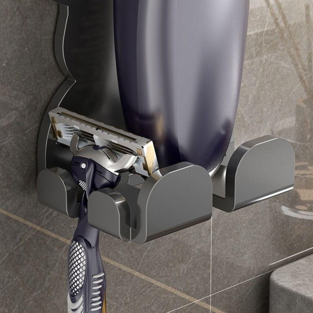 2PCS Wall Mounted Razor Holder Punch Free Shaver Display Stand  Skincare Storage