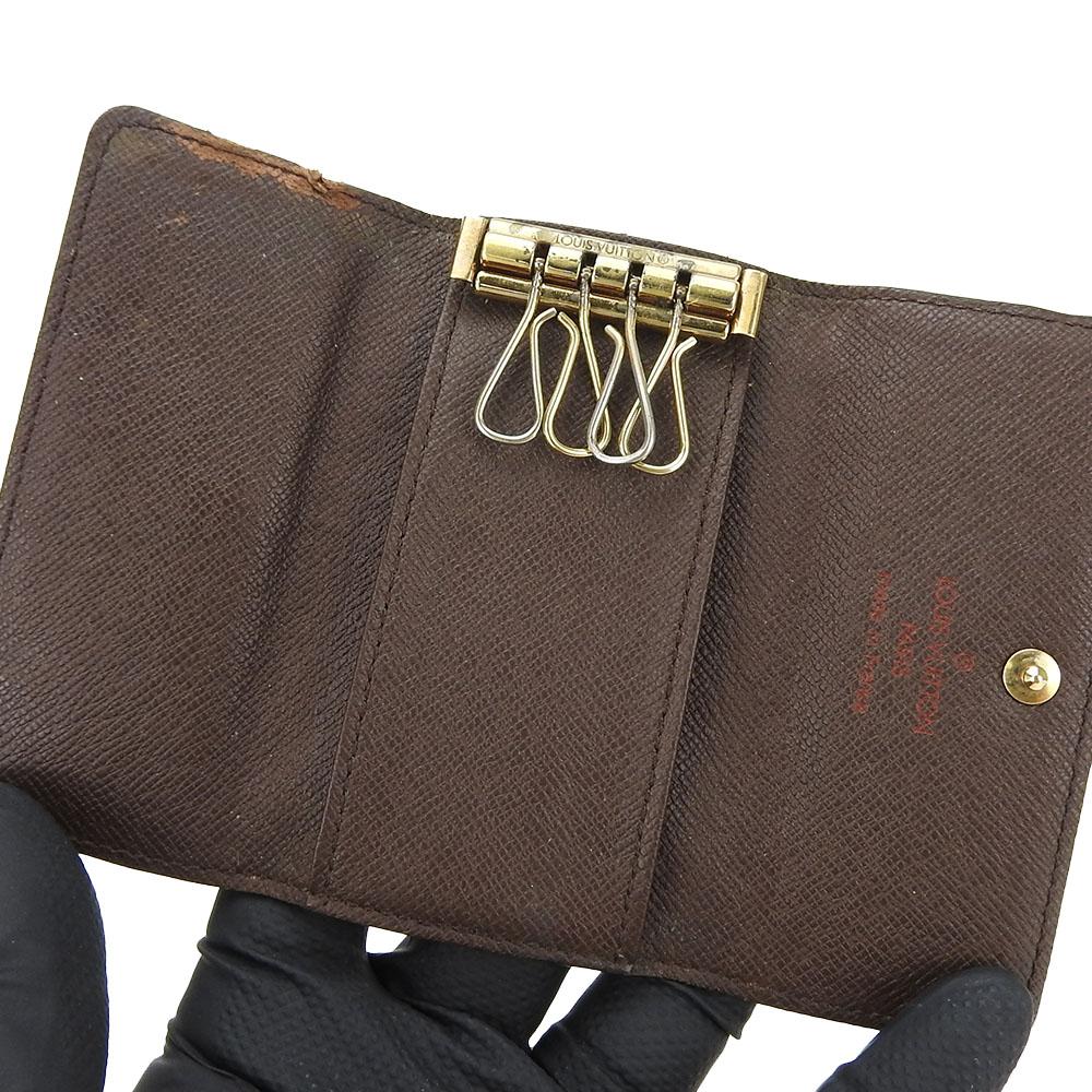 Used LOUIS VUITTON Key Holder  Multicles4 N62631 Damier Brown Brown 4 Hooks