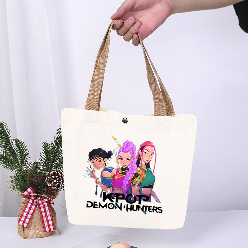 K-Pop Animation Cartoon Printing High Value Fashion Simple Canvas Bag Going Out Portable Shopping Bag Handbag