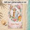 Animals Theme Soft Beach Towel Personalized Custom Name Text Towel Portable for Beach Pool Travel