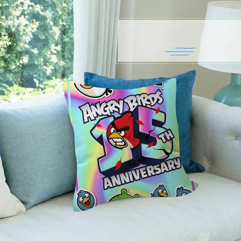 Animation A-A-Angry Birds   Cushion Cover Car Throw Pillow Case For Sofa Car Christmas Gift