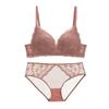 French Lace Triangle Cup Wireless Push-up Lingerie Set for Small Busts - Sexy & Comfortable