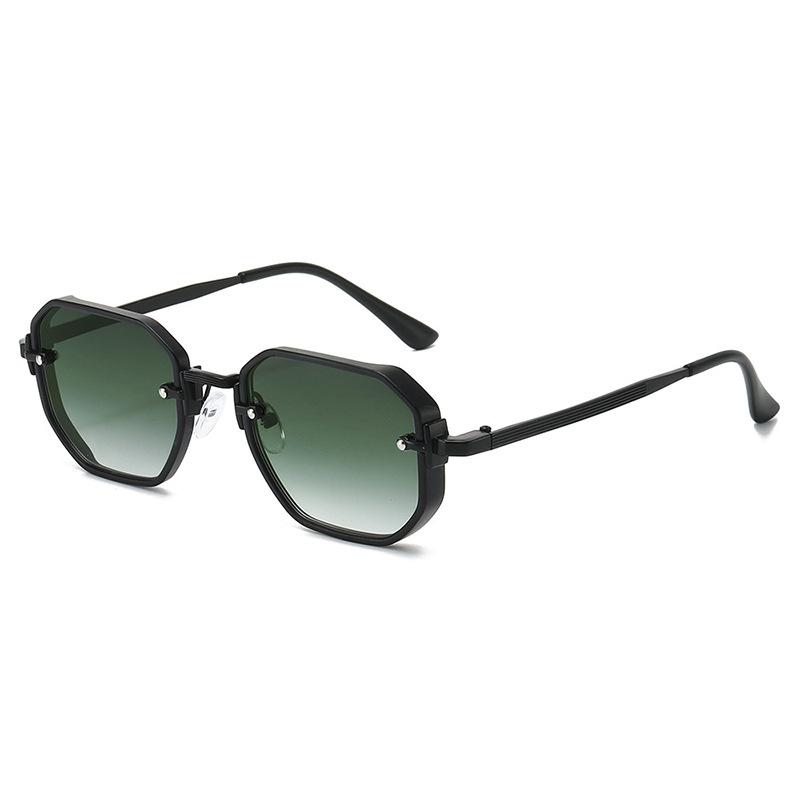 Unisex Polygonal Full Frame Metal Sunglasses Simplicity Trend Street Photography UV Resistant Travel Beach Shades Glasses