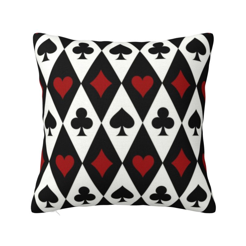 Cool Poker Cushion Cover Gambling Card Game Soft Modern Throw Pillow Home Decor 30x30cm 12x12in