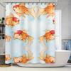 Brighten Up Your Bathroom with This Stylish Shower Curtain Featuring a Goldfish Pattern Perfect for Adding a Touch of Charm and