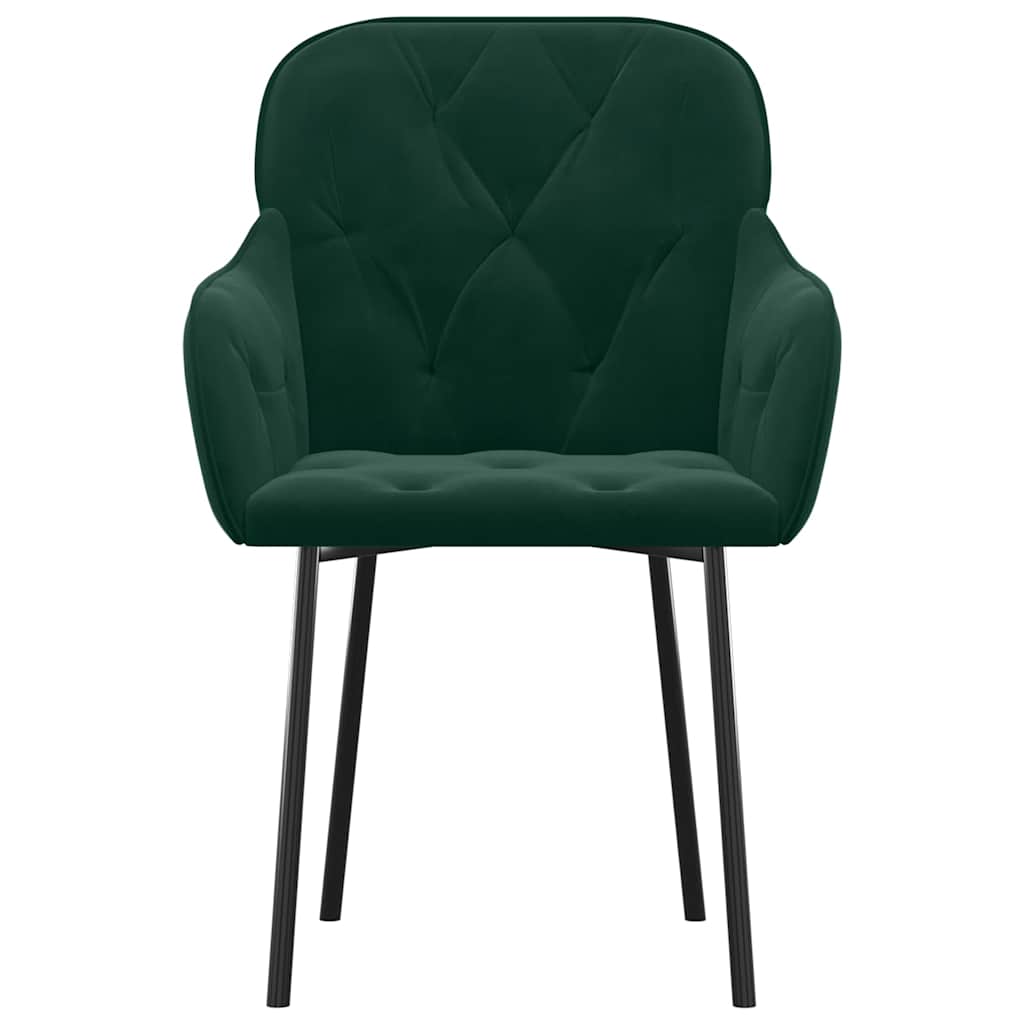 Dining Chairs 2 Pcs Dark Green Velvet