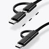 Double  Interfaces OTG Cable Portable OTG Adapter with Aluminum Housing Data Transfer Cable 150mm Length for Phones Tablets 