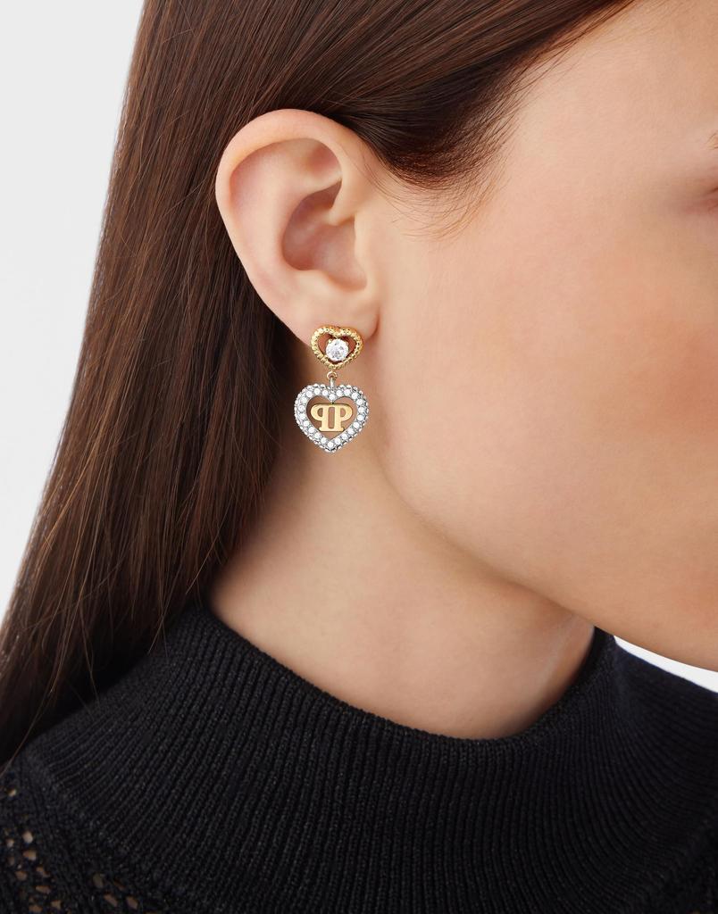 PLEIN Accessories Earrings Philipp Plein Jewelry ROCKED HEARTS PJZEA03EU ROCKED HEARTS IP Yellow Gold Pendant Earrings Yellow Gold Stainless Steel