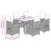 VidaXL 7-Piece Garden Dining Set with Cushions, Table and Chairs with Adjustable Backrest, Outdoor Patio Furniture 3212208