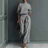 Spring Women's 2 Pieces Outfits, Fashion Long Sleeve Sweatshirt & Wide Leg Pants Set, Casual Commuter European American Style Suit