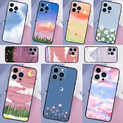 Korean Sunset Scenery Phone Case For iPhone 16 15 14 13 12 11 Pro Max 12 13 Mini XR 15 16 Plus 16e Cover Shell