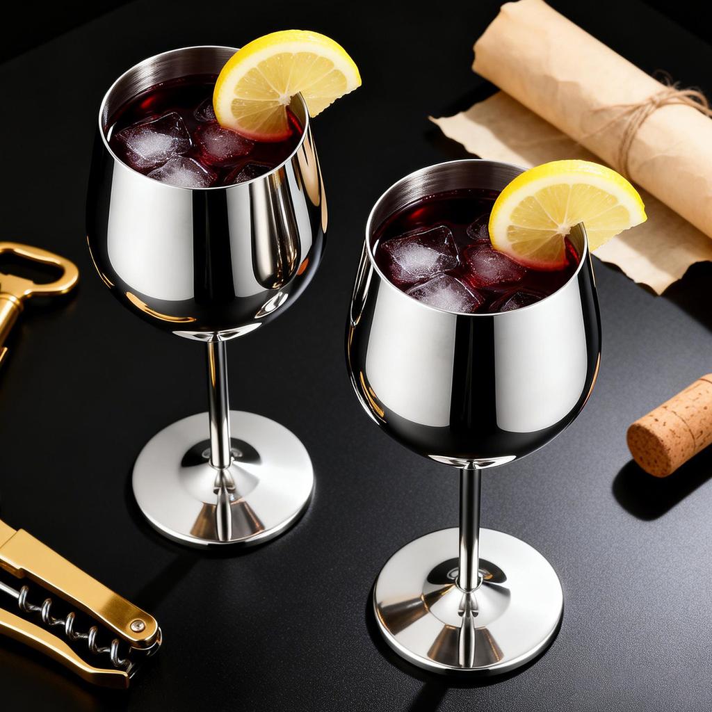 Stainless Steel Wine Glass 17 oz, Unbreakable Wine Glasses Unique and Cool Portable Metal Wine Glass for Outdoor Events, Picnics