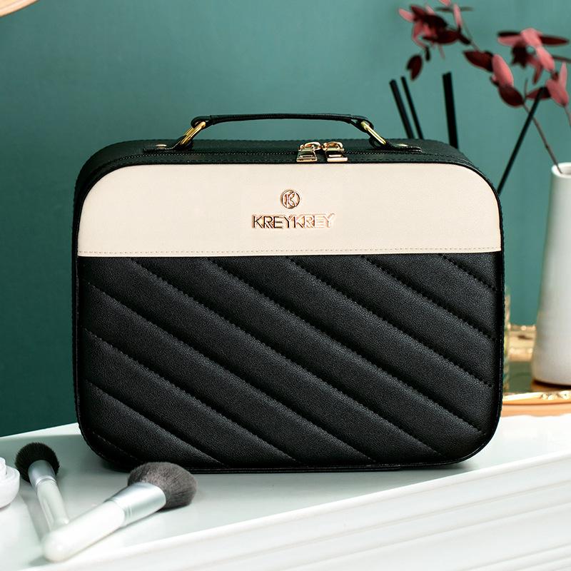 Professional Ladies Cosmetic Bag Portable PU Waterproof Skincare Storage Bag Souvenir Gift Makeup Case for Women
