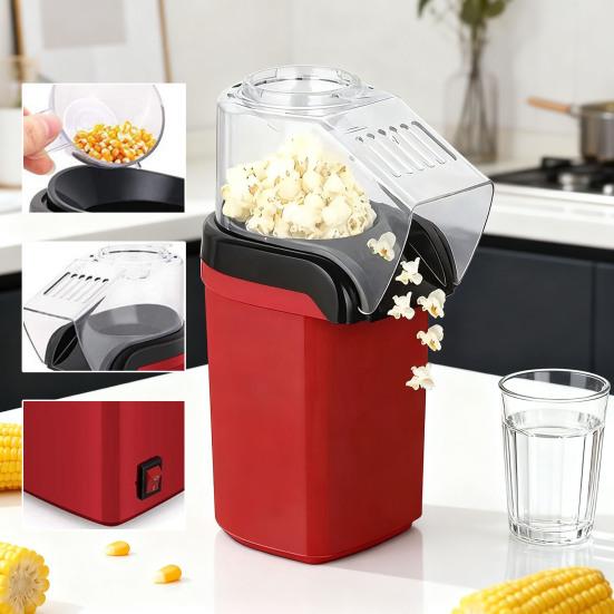 Mini Home Popcorn Maker Machine Compact Electric Air Popper for Dorm RV Healthy Oil-Free Snack Maker for Family