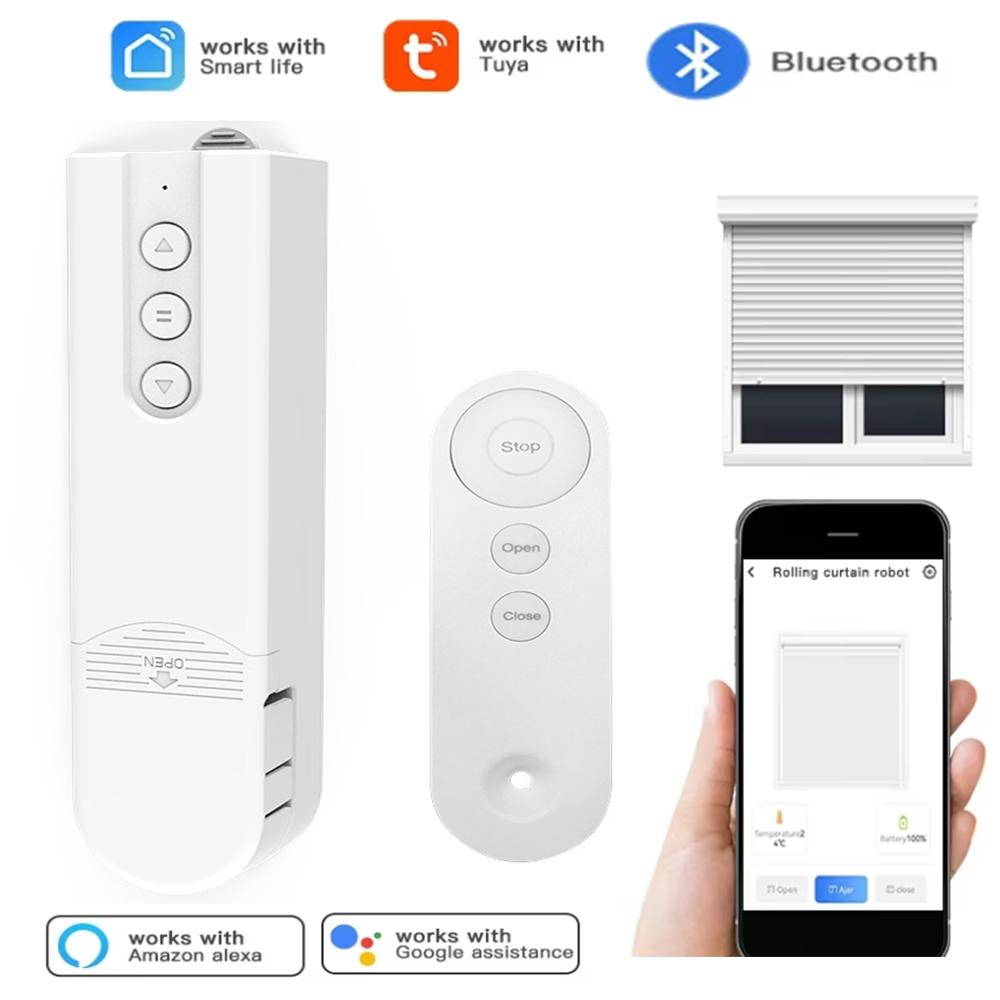 Tuya WiFi Bluetooth Zigbee Smart Motorized Chain Roller Blinds Remote Voice Control Shade Shutter Drive Motor Works Alexa Google