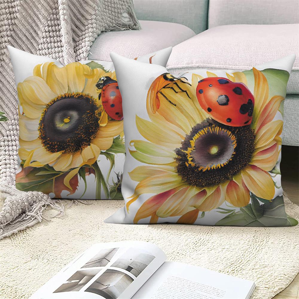 Sunflower Decorative Pillow Cover Cushion  Throw   for Sofa Car Living Room Decoration