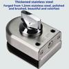 304 Stainless Steel Glass Lock Ground Bolt Ground Lock Anti-Theft Double Swing Hinge Frameless Sliding Door Lock, Brushed Finish
