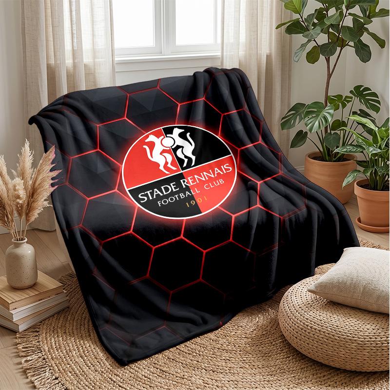 Stade Rennais FC Soft Flannel Fleece Blanket Lightweight Cozy Warm Throw Blanket For Sofa Bed Home Decor