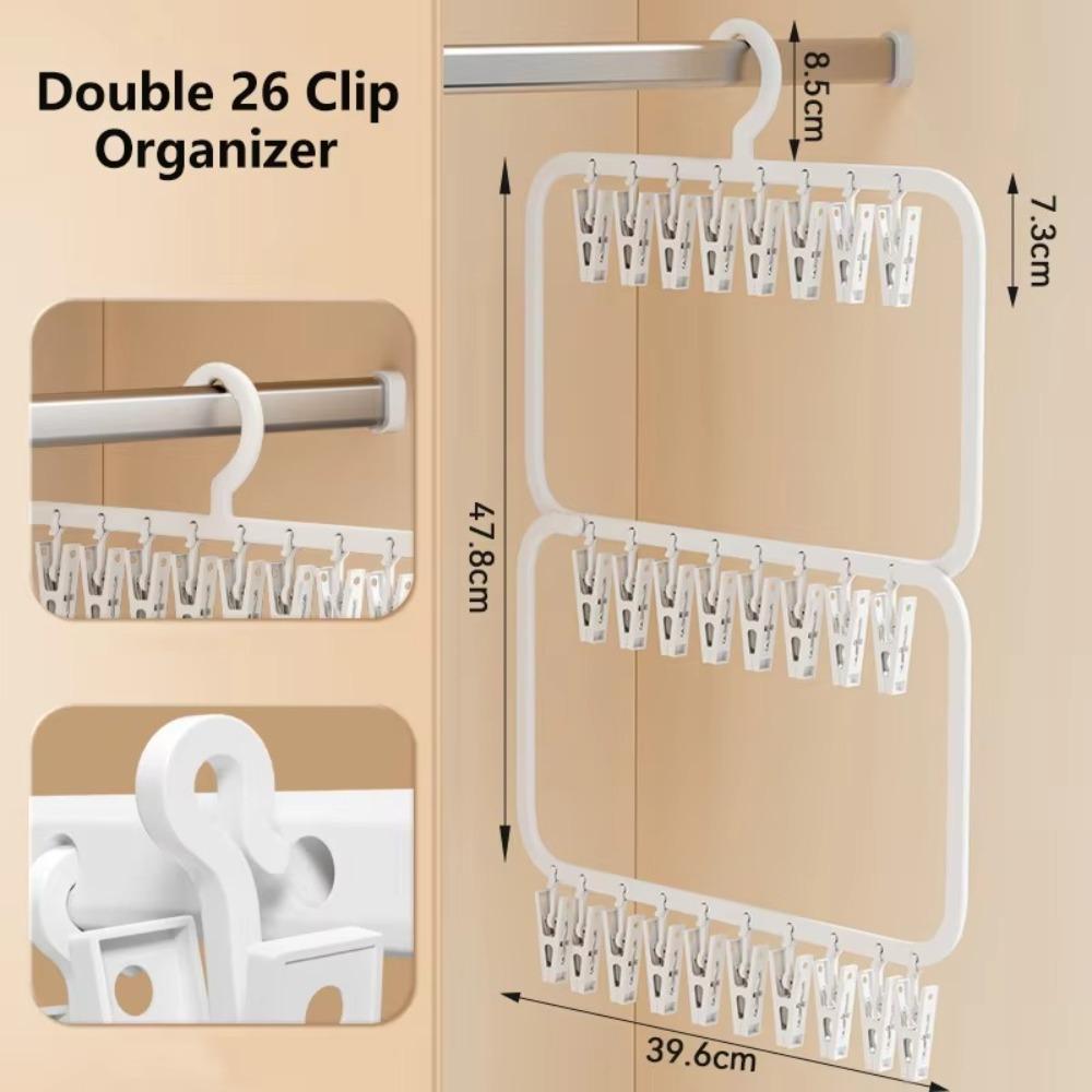 18/26 Clip Clothes Drying Rack Traceless Drying Clip  for Drying Underwear Towel Socks Baby Clothes