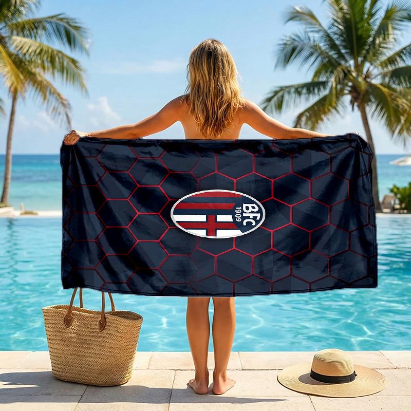 Bologna FC Druck Schnelltrocknendes Strandtuch Mikrofaser Saugfähig Tragbares Reise-Badetuch