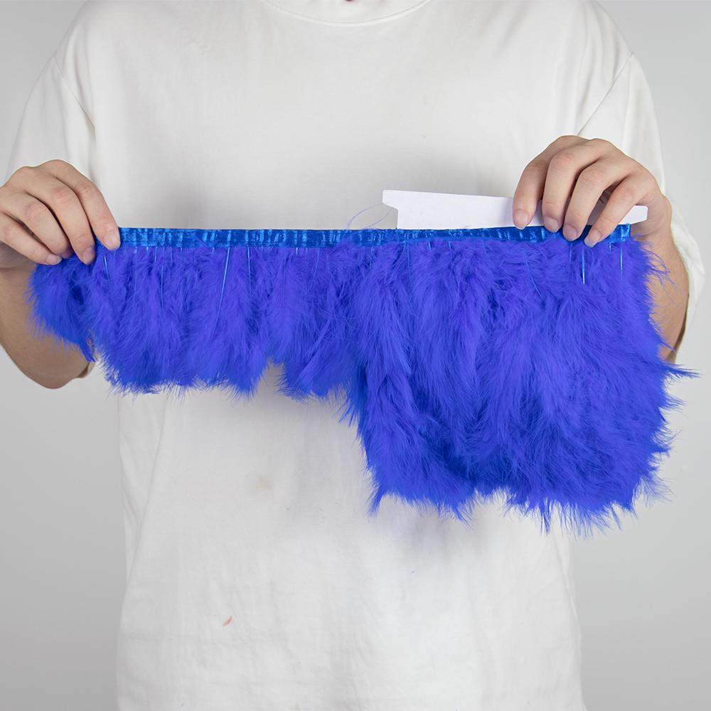 1Meters Turkey Feather Trim Fringe 10-15CM Marabou Feathers Ribbon White Black Feather On Tape Sewing Trimmings Clothes Dress