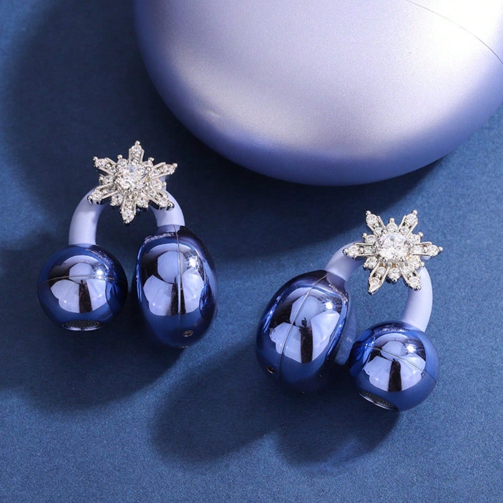 Snowflake Full Diamond Ear Buckle Earrings Earphones Diamond Buckle Accessories\ Earrings Stud Earrings Temperament
