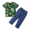 Kleinkind Kinder Baby Boy Camouflage Print T-Shirt Tops Denim Hosen Hosen Outfits Kleidung Set 2 Stücke