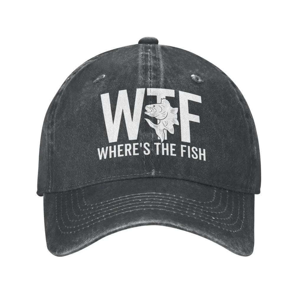 WTF Wheres The Fish Hat Women Baseball Hat Graphic Cap Mens For Cap