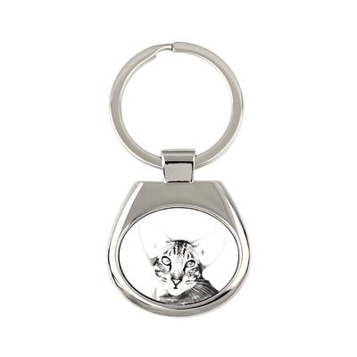 Oriental Cat - Keychain with a Cat, Keychain with a Print, Personalized Pendant from the Brand
