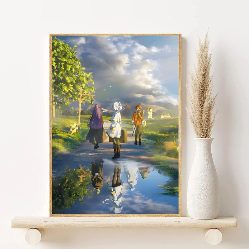 Frieren Anime Poster HD art sticky wall waterproof home living room bedroom bar aesthetic decoration