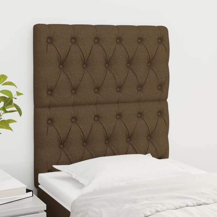 Maison Exclusive - Tête de lit marron foncé 80x7x118/128 cm Tissu