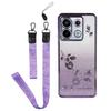 KADEM For Xiaomi Redmi Note 13 Pro 5G/Poco X6 5G Case Flower Pattern TPU Cover with Lanyard
