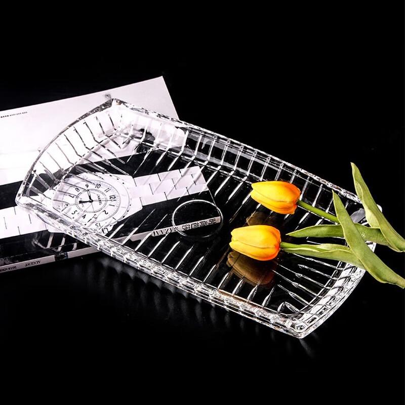 Nordic Crystal Glass Decorative Serving Tray