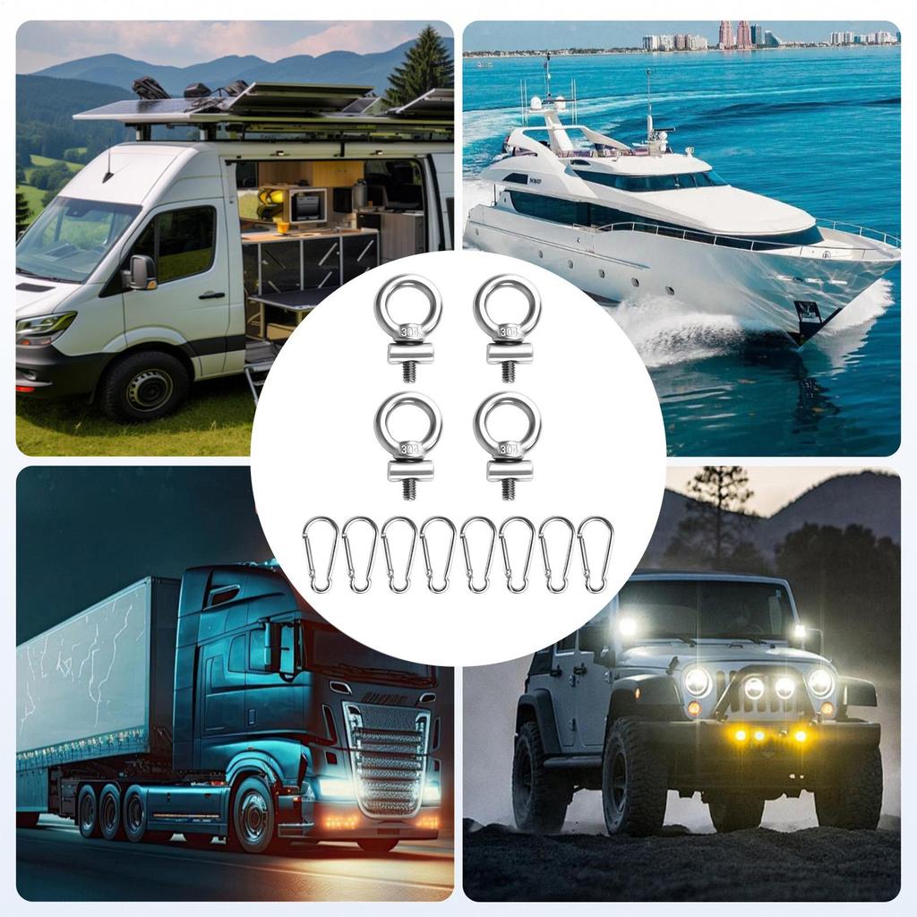 Kayak Track Mount Tie Down Eyelet Rail Eyelet Rail Mount Bolt Stainless Steel Awning Cord Ropes Holder Kayak Screws Parts For RV