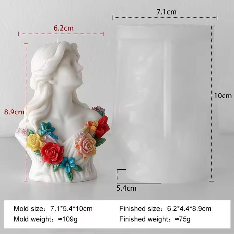 Diy Girl Portrait Aroma Candle Silicone Mold Handmade Plaster Resin Ornaments Molds Soap Candle Making Supplies