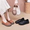 Top Layer Cowhide Hollow Out Women's Shoes Flat Bottom Mother's Shoes Summer New Hole Shoes Women's Shoes Lightweight Breathable Middle-aged Sandals