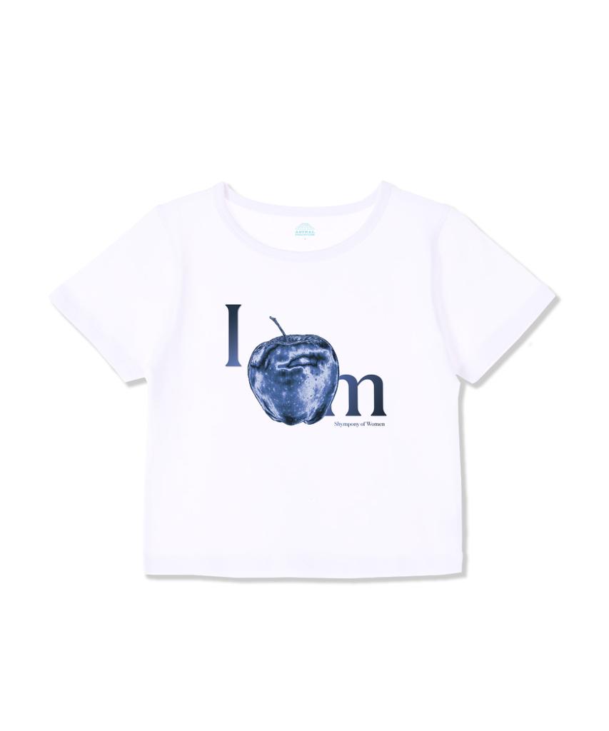 ASTRAL PROJECTION Apple Supima Spandex Crop Top_White
