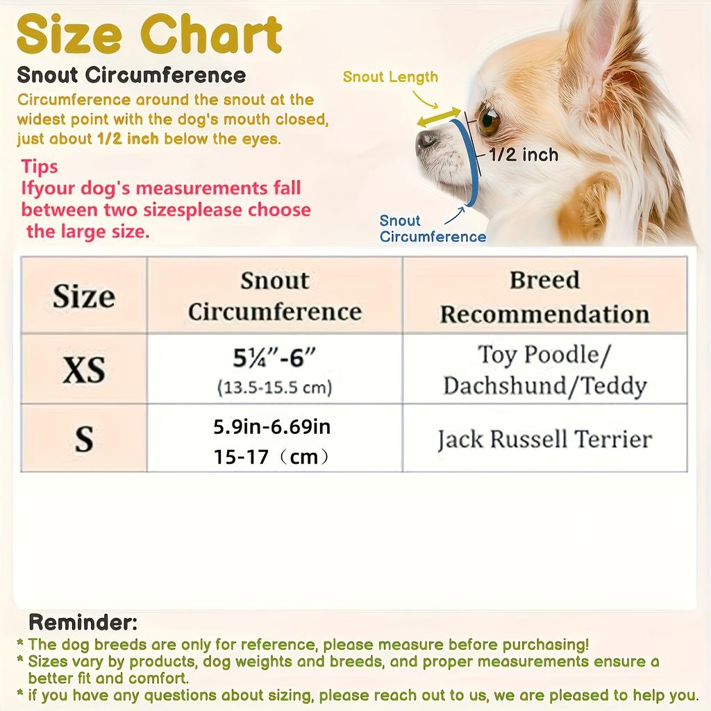 Dog Muzzle Anti-Bite Barking Mask for Small and Large Dogs, Pet Barking Stopper, Teddy Supplies, Cage Dog Cover