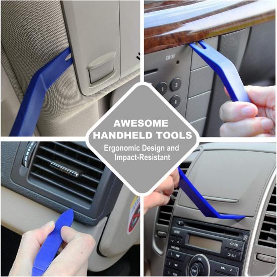 GLK Auto Trim Removal Tool Set Door Clip Panel Removal Tool Set Car Pry Tool With Fastener Remover For Car Dash Radio Audio Taller Pry Tool 9PCS