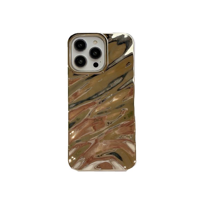 3D Electroplated Wrinkle Pattern Phone Case for iPhone 16 Pro Max, Compatible with Apple 15/14/13, Premium Feel