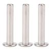 4x24x8.5mm 100 Sett M3 Skruenagler Flat Rund Hode Bindingsnagler for PU-lær DIY Håndverk