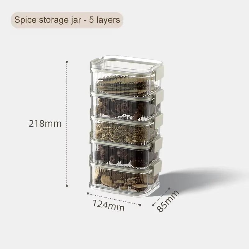 Stackable Airtight Spice Jars Set Clear Plastic Food Storage Containers For Kitchen Pantry Organization Multi Tier Seasoning Org