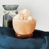 Night Light Romantic Glare Free Interesting Color Salt Lamp Changing Natural with Wooden Base Crystal